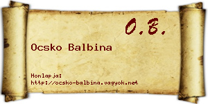 Ocsko Balbina névjegykártya